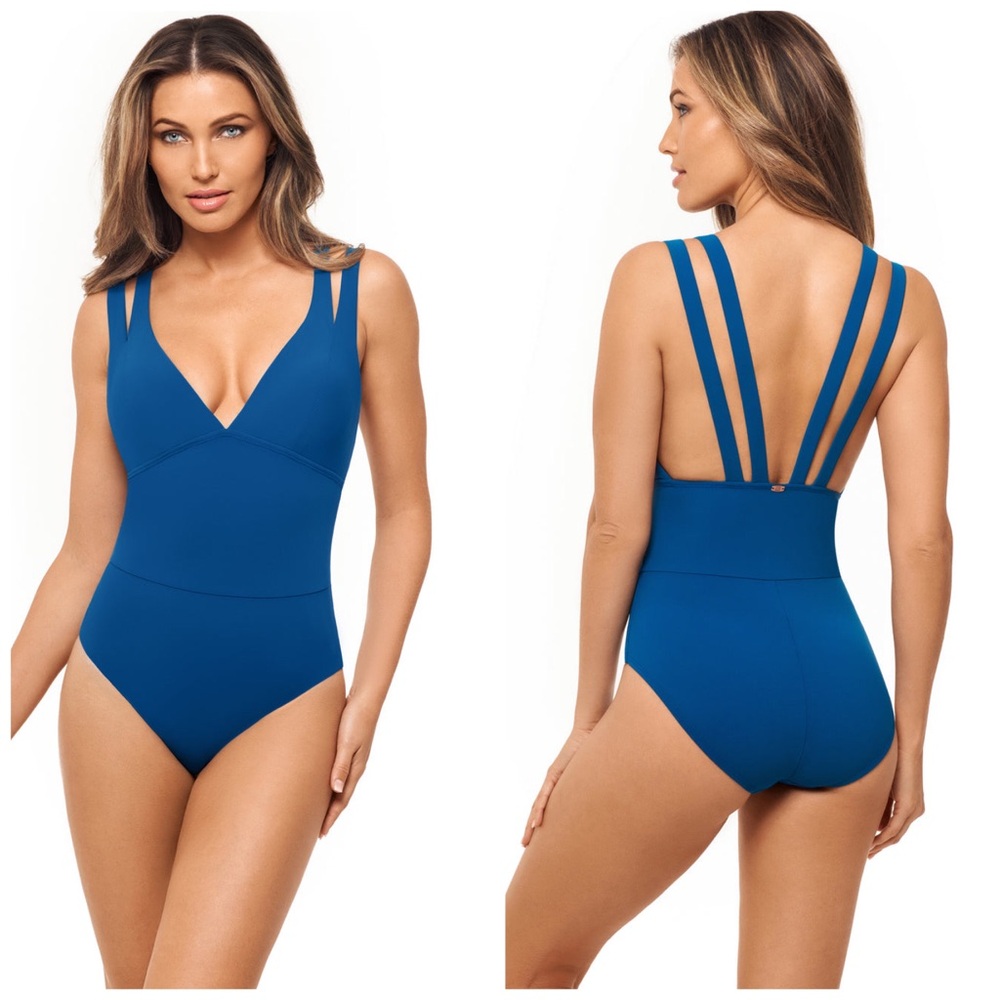 Amoressa Salento Bethany One Piece Swimsuit in Sterling Blue Size 8
